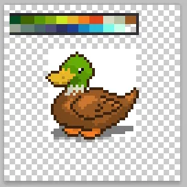 pixel art duck