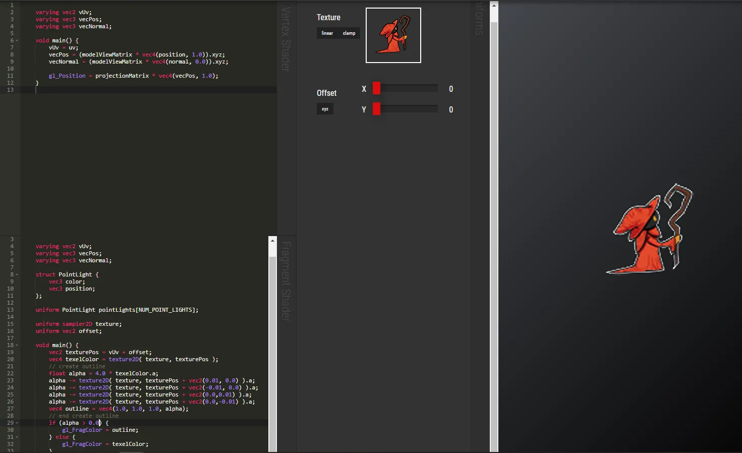 first shader